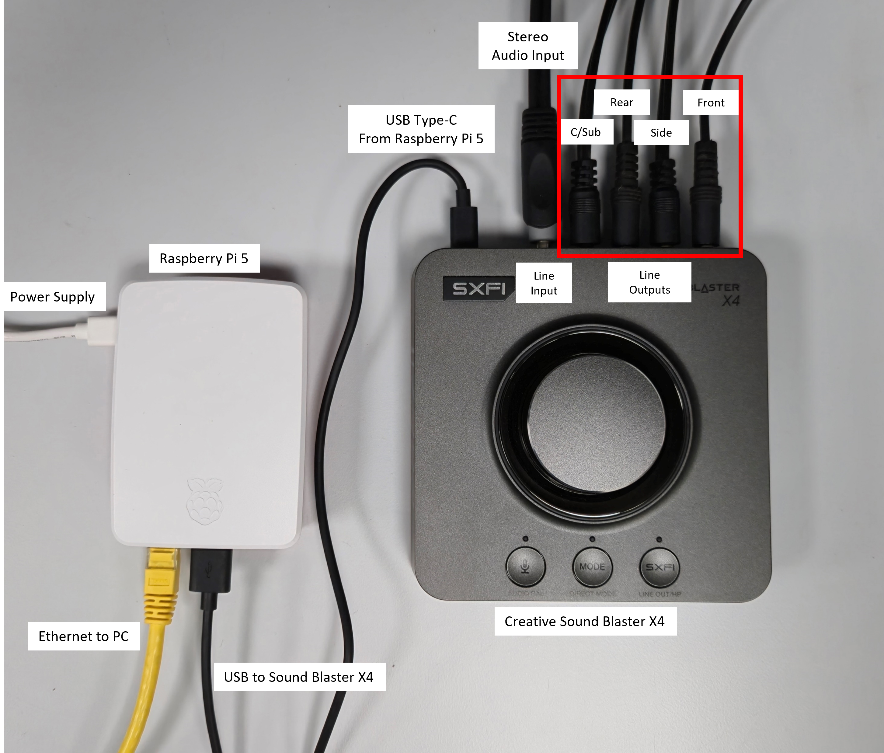 A black box with a round knob and a white box with black and yellow wires Description automatically generated